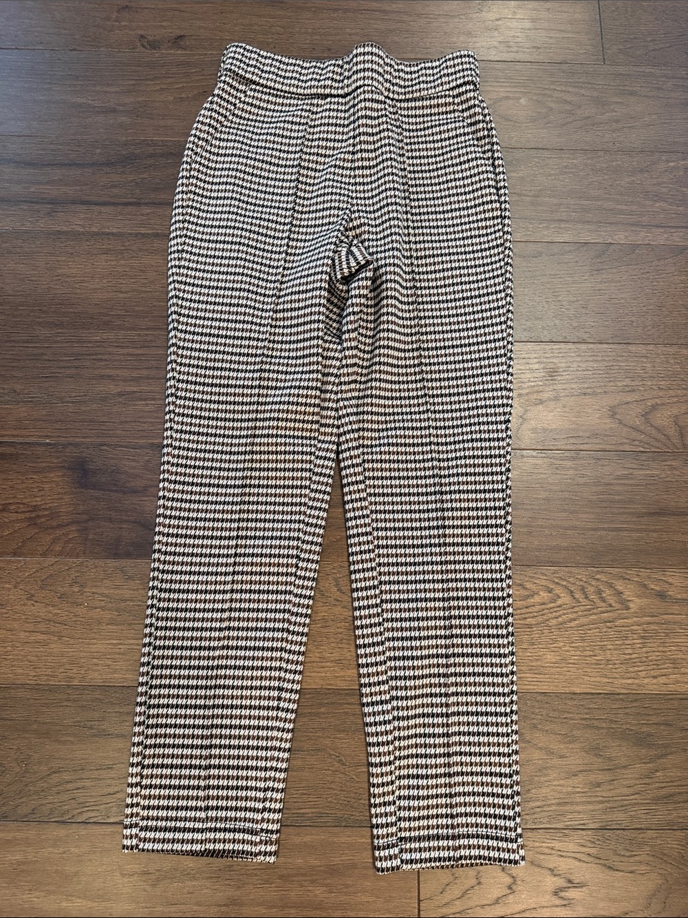 Jules & Leopold Houndstooth Straight Leg Pants Brown Black Size Small - C61-107